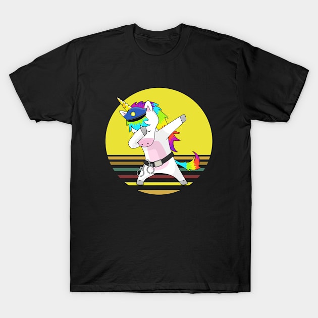 Dabbing Unicorn Police T-Shirt by Stoney09